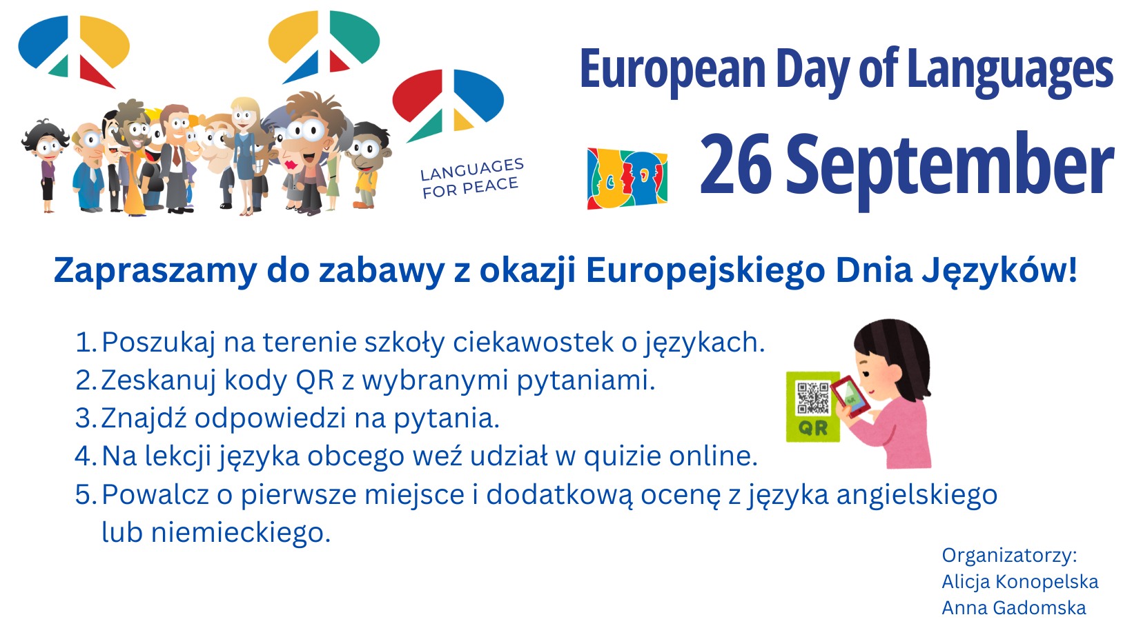 Zapraszamy do zabawy z okazji Europejskiego Dnia Jezyków